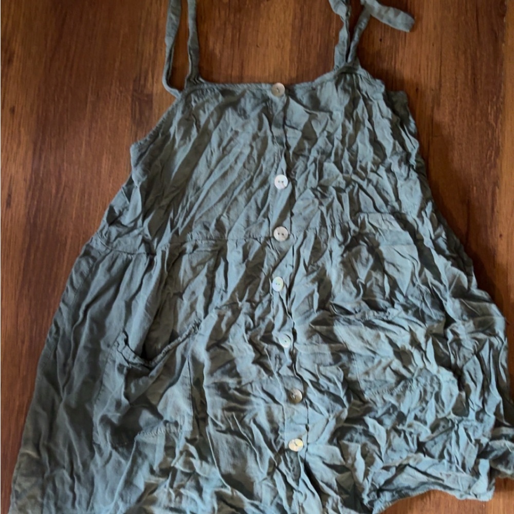 SHEIN Green Sleeveless Relaxed Tank Dress